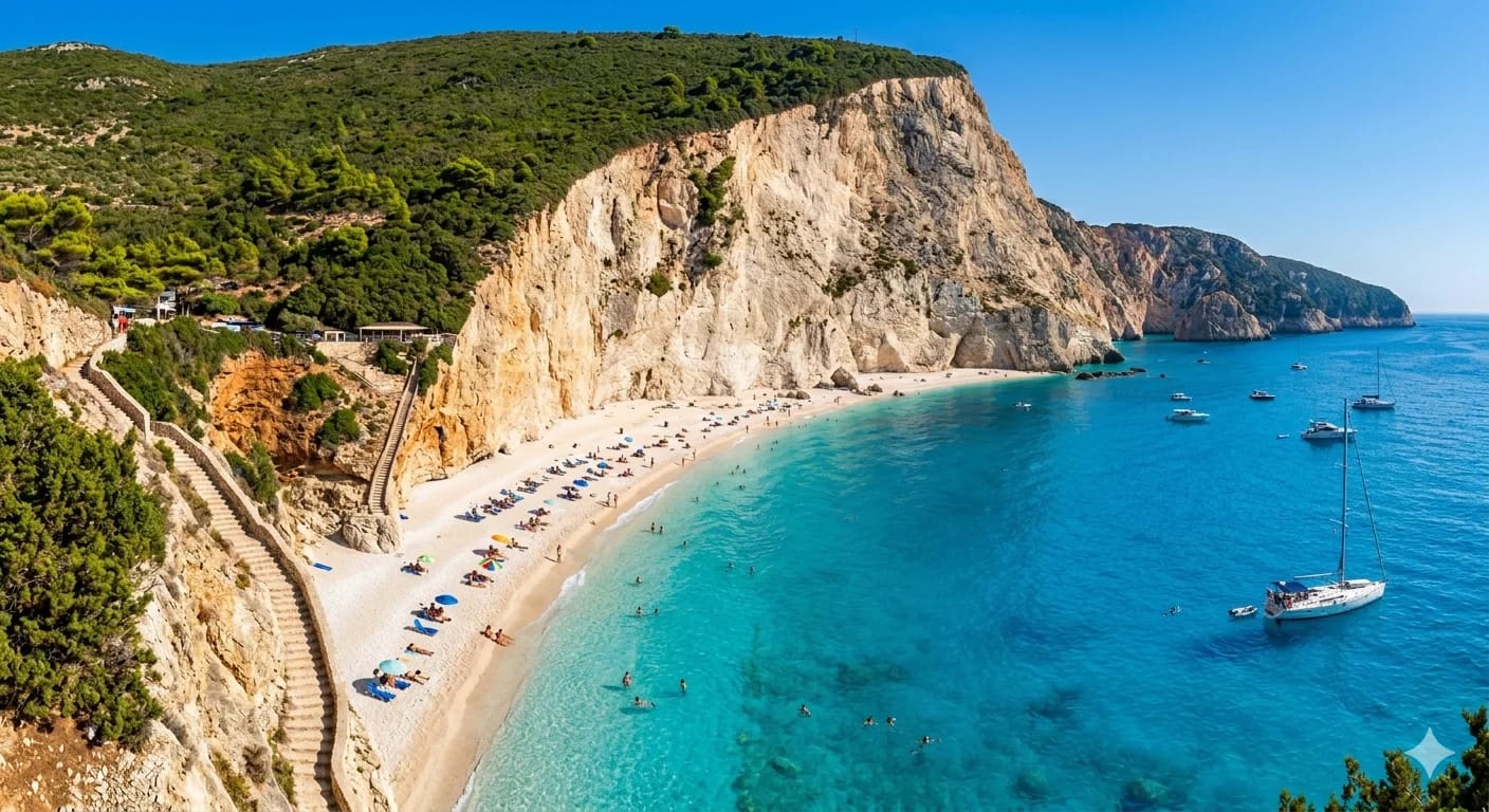 Scenic coastal landscape in the Ionian Islands, Greece